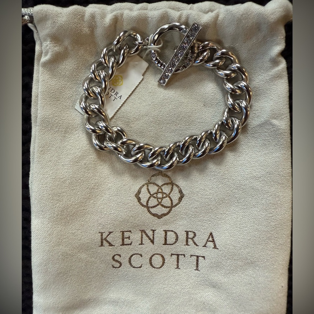 Kendra Scott Silver Chain Bracelet with Sparkling Clasp